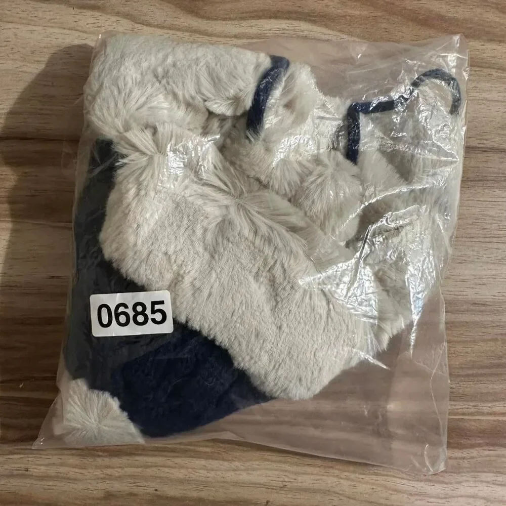 Baby Winter Trapper Hat 18-24M Navy Blue Faux Fur Pom Pom Ear Flap kids ushanka